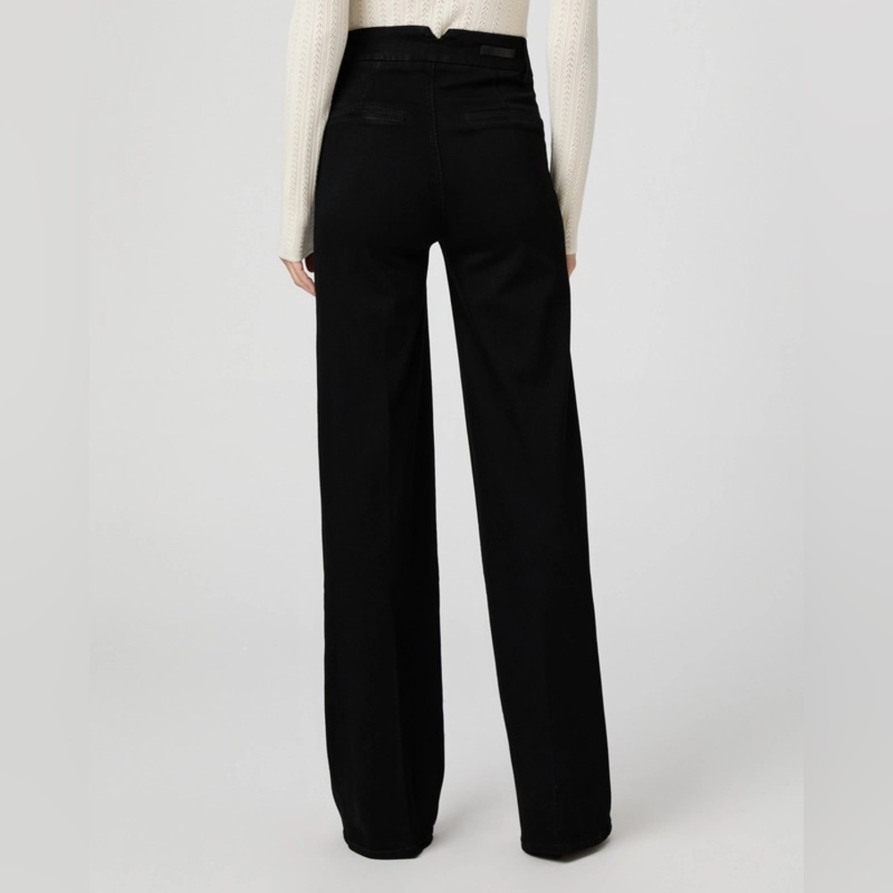 PAIGE Black Sasha Wide Leg Jean Fog Luxe Coating High Rise Size 26 - Picture 4 of 16